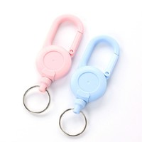 Porte-clés rétractable robuste en plastique durable avec mousqueton pour camping, escalade et randonnée en extérieur