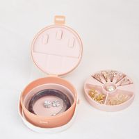 Boîte à bijoux multifonctionnelle double couche en silicone, style simple, avec miroir et fermeture à crochet, modèle FG1022 pour bracelets
