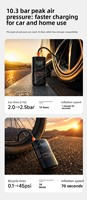 2026 New Wireless Digital 19mm 150psi Tire Inflator with Tire Pressure Monitor 4000mAh ABS Electric Air Compressor Pump Portable