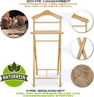 Porte-vêtements pliable en bois massif, support de rangement en bois pour salle de bain, chambre et buanderie, design naturel et écologique