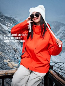 Veste 3-en-1 d'extérieur imperméable coupe-vent avec coque thermique amovible pour la randonnée, le <span class=keywords><strong>camping</strong></span>, l'escalade, hommes et femmes - Product Image 4