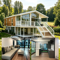 Maison conteneur extensible à double aile, moderne, modulaire, préfabriquée, ignifuge et étanche pour école, ferme, maison, bureau