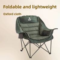 Chaises de camping pliantes surdimensionnées et rembourrées, robustes, avec porte-gobelets, sac isotherme, en acier carbone et tissu Oxford, mobilier d'extérieur