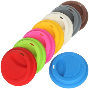 9.5 cm Anti-Dust Spill-Proof <b>Reusable</b> Travel Mug Lid Silicone Coffee <b>Cup</b> Cover Tea <b>Cups</b> Saucers Replacement for Convenient - Product Image 3