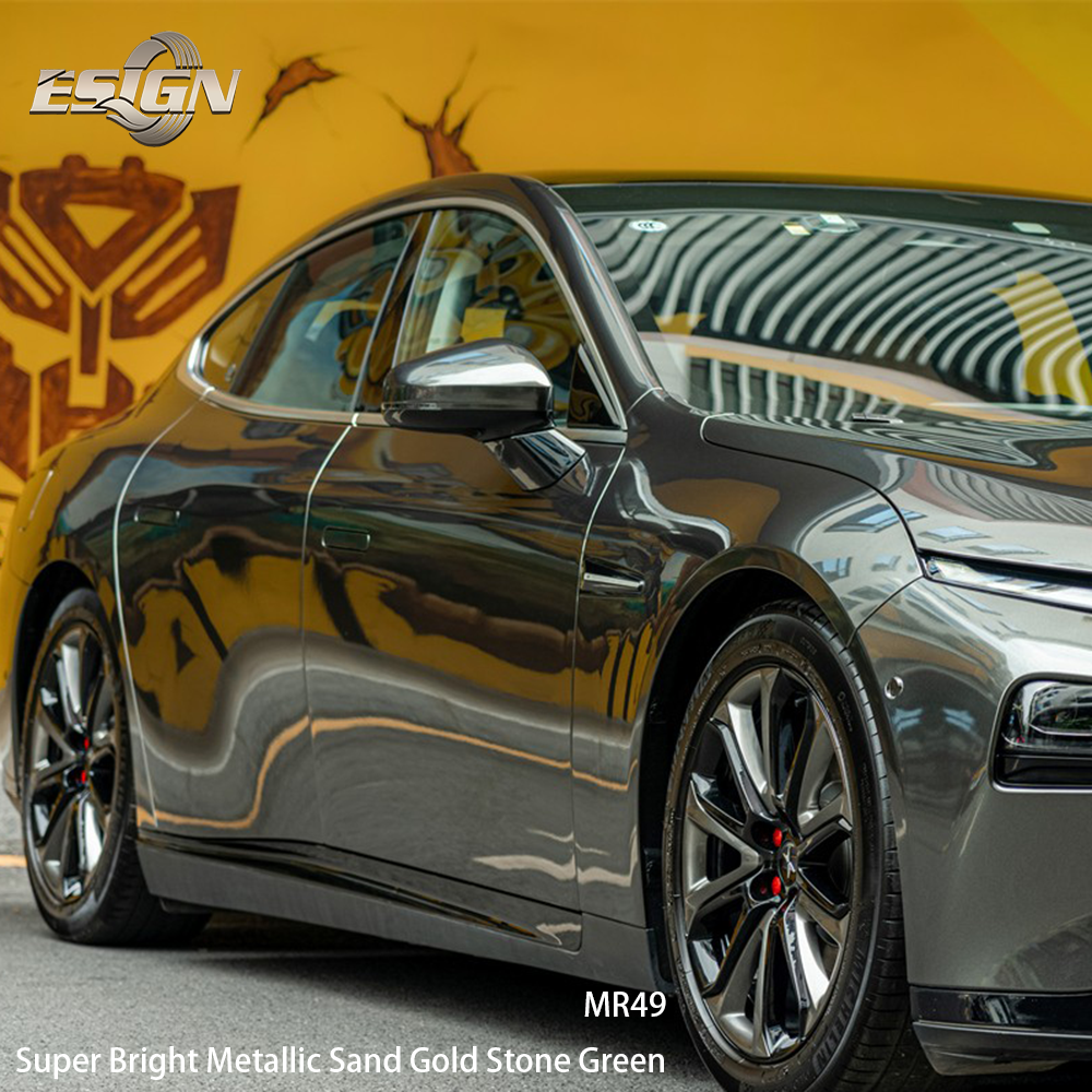 หินทรายสีทองสีเขียวเมทัลลิกสว่างมาก