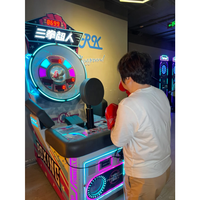 Machine d'arcade de boxe à monnayeur pour test de force avancé, construction métal-plastique, interface en anglais, usage intérieur pour divertissement