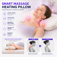 Oreiller chauffant électrique en mousse à mémoire de forme pour la relaxation des cervicales, du cou et des épaules, idéal pour la maison, le bureau, les voyages et la voiture