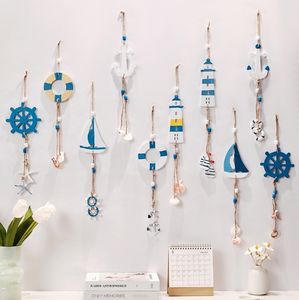 Colgante decorativo de estilo mediterráneo para colgar en la pared, jardín de infantes, faro colgante, <span class=keywords><strong>vela</strong></span>, artesanías de madera - Product Image 2