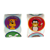 Etiquetas Adhesivas de Vinilo con Diseño de Animales, Resistentes al Agua, para Manualidades, con Logotipo de Empresa, Empaque Privado Personalizado