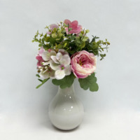 Künstliche Rose Hochzeits strauß Real Touch Burgund Home Decoration Party Herzstück Braut blumen