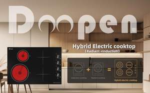 Bouton de contrôle haut de gamme 7800W hybride 4 brûleurs cuisinière avec 4 zones cuisinière électrique plaque de cuisson en céramique <span class=keywords><strong>Vitro</strong></span> intégrée - Product Image 5