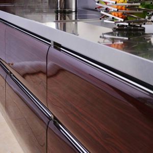 Armoires de cuisine modernes simples de haute qualité, design global personnalisé, peinture au four 304, acier inoxydable, y compris l'évier - Product Image 3