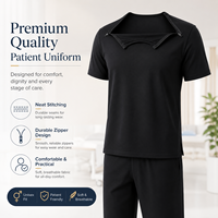 T-shirt médical unisexe en coton adaptatif avec fermeture éclair double épaule, vêtement de récupération post-opératoire, blouses d'hôpital personnalisées pour infirmières
