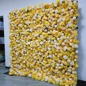 Muro de Flores Artificiales de Seda Personalizable de 8 pies x 8 pies, Fondo Enrollable con Colores Personalizados para Bodas y Eventos de Pascua - Product Image 4