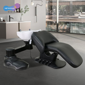 Sillón de Peluquería Eléctrico 2 en 1 con <span class=keywords><strong>Lavacabezas</strong></span> de Cerámica y Función de Masaje por Vibración Cama Reclinable para Spa Capilar - Product Image 2