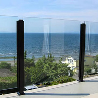 Rampe en verre sans cadre HIMOWAY avec poteau à fente en acier inoxydable, balustrade et main courante pour balcon et escalier