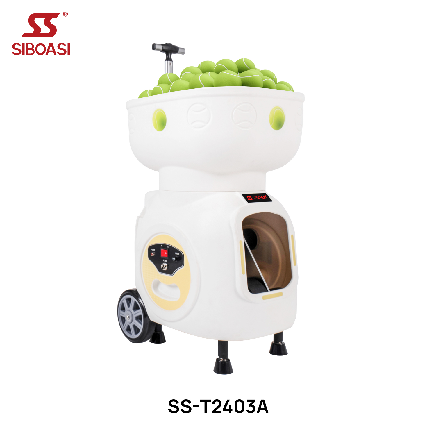 Professional Tennis Ball Launcher High-Speed AC Motor Machine with Automatic Feeder for Solo Court Training