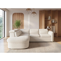 Juego de Sofás Reclinables Portátiles Modernos Beige Personalizados de Fábrica, Sofá Cama Plegable en Forma de L de 5 Plazas para Hotel