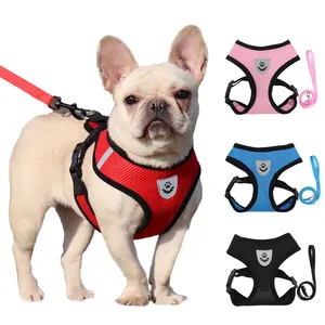 Mèo Nhãn Hiệu Riêng Phản Quang Dog Harness Và Leash Sets Tùy Chỉnh Thiết Kế Dog Harness