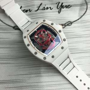 Classic Popular <b>Watch</b> Automatic Winding White Ceramic <b>Case</b> Rubber <b>Watch</b> Men's Casual Mechanical <b>Watch</b> - Product Image 5