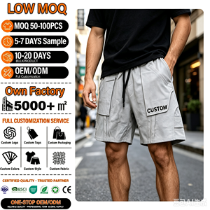Shorts Bermuda Décontractés Homme Personnalisés à Taille Mi-Haute avec Cordon de Serrage et Poches, Couleur Unie, Tissu Oxford Respirant, Fourniture ODM - Product Image 1
