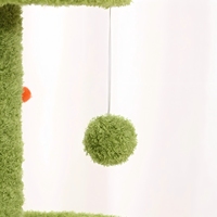 Arbre à chat multi-niveaux en forme d'arbre vert avec lit capsule transparent et poteaux à gratter en sisal – Arbre à chat interactif