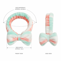 Bandeau en polaire personnalisé avec nœud, élastique et épais, en peluche, pour femmes, idéal pour le spa