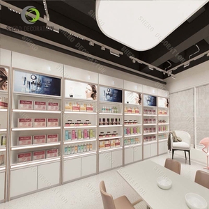 Escaparate de exhibición de cosméticos de salón profesional de pie con cerradura para productos para el cuidado de la piel Escaparate de exhibición de cosméticos - Product Image 4