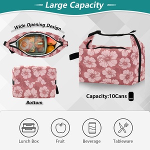 Sac à déjeuner isotherme personnalisé avec logo fleur d'hibiscus hawaïenne, sac de pique-nique à bandoulière, sac isotherme pour le déjeuner - Product Image 5
