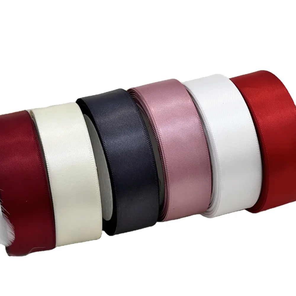 Satin Ribbon Straps Webbing Polyester Solid Color Double Color Gift Factory Wholesale