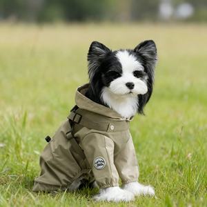 कुत्तों और बिल्लियों के लिए वाटरप्रूफ आउटडोर शीतकालीन वर्षाकोट ठोस पॉलिएस्टर चार-पैर वाले टोलिंग शुल्क एक-टुकड़ा कर्षण के साथ - Product Image 1