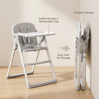 Chaise haute pour bébé pliable et portable - Chaise haute durable avec plateau large pour une utilisation quotidienne