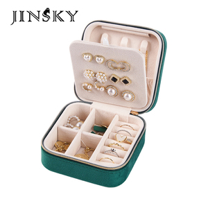 Exquisite Compact Portable Travel Jewelry Box Luxury Velvet Storage <b>Case</b> For Gold Rings <b>Earrings</b> Necklaces - Product Image 5