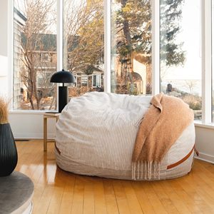 Comprimer grand salon canapé velours côtelé surdimensionné Chaise longue canapés mémoire rempli de mousse pouf siège canapé chaise pouf lit - Product Image 6