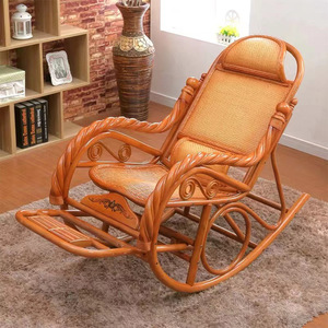 Style extérieur et intérieur meubles de salon balançoire en rotin naturel chaise berçante - Product Image 4