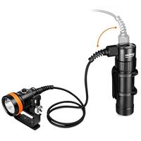 Lampe de plongée ORCATORCH D630 V2.0 pour la plongée en grotte sous-marine jusqu'à 200 m, 5 LED, 4600 lumens, lampe de plongée en grotte séparée, batterie Power Bank de 89 Wh