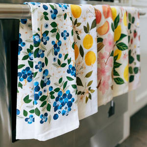 सफेद सूती कस्टम पकवान तौलिया 100% मुद्रित रसोई चाय तौलिए - Product Image 5