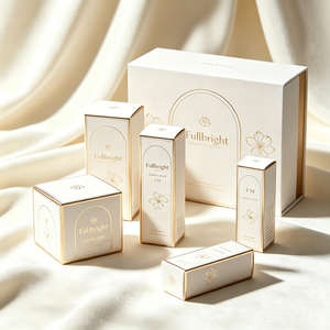 Boîte cosmétique pliable personnalisée avec papier couché et logo en feuille d'or - Emballage écologique pour les ensembles de soins de la peau - Product Image 1