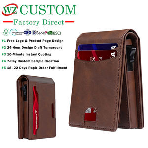 กระเป๋าใส่บัตร RFID แบบกำหนดเอง กระเป๋าสตางค์หนังแท้สำหรับผู้ชาย ที่ใส่บัตรแบบ Smart Pop-up จุบัตร<span class=keywords><strong>ได้</strong></span> 10 ใบ พร้อมช่องใส่<span class=keywords><strong>เงิน</strong></span>สำหรับผู้ชาย - Product Image 1