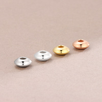 Perles en argent sterling 925, perles exquises en forme de roue, perles rondes intercalaires pour la fabrication de bracelets, colliers et bijoux DIY