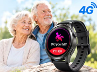 Système de suivi GPS Google Maps 4G LTE avec alerte de chute pour seniors et bracelet GPS pour localisation et réponse d'urgence