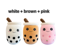 Ruunjoy peluche Boba tasse à thé jouet Panda bulle thé oreiller mignon fruits boisson en peluche peluche doux pomme fraise lait thé