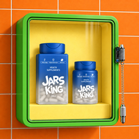 Flacon en plastique à large ouverture de 100 ml et 150 ml, vide, pour vitamines, médicaments, compléments alimentaires, capsules, comprimés, pilules, avec bouchon à clapet