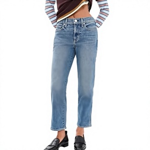 Jeans de Mezclilla de Alta Calidad WARPRO INDUSTRY para Mujer, Corte Bootcut, Color Azul Claro, Ecológicos, Transpirables, Estilo Vintage, Casual, Largura al Tobillo, para Verano - Product Image 1