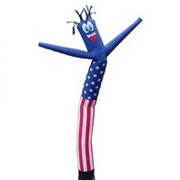 Promotion : Sky Dancer Gonflable Électrique Étanche en Nylon Rip-Stop, Motif Drapeau Américain Patriotique