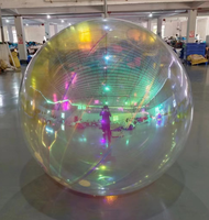 Boules géantes en PVC brillant pour la décoration d'événements, ballons sphériques gonflables argentés géants, boules disco géantes, ballons miroir gonflables
