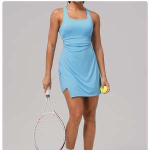 Tenniskleding Zijplooien Gewatteerde Sexy Holle Rug Tennis Yoga Sport Bodycon Jurk Hoge Kwaliteit Damesjurk - Product Image 2