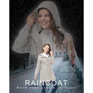 เสื้อกันฝนผู้หญิงแบบยาวกันน้ำ 33,000 ฟุต พับเก็บได้ มีฮู้ด น้ำหนักเบา ระบายอากาศได้ดี มีกระเป๋าซิป ไม่บุซับใน เสื้อผ้าสำหรับเดินป่า - Product Image 6