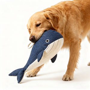 Jouet pour <span class=keywords><strong>chien</strong></span> en peluche de 11,5 pouces, interactif, couineur et à pression, en forme de baleine, pour une action animée et sensorielle - Product Image 4