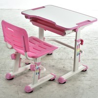 Ensemble de table d'étude ergonomique bon marché pour l'école chambre salon plastique rose bleu gris